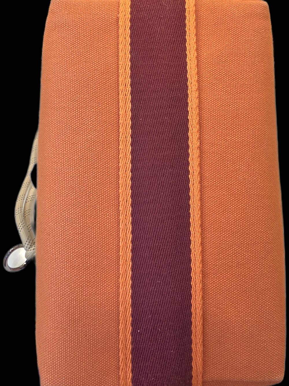 Orange Canvas Cosmetic Pouch with Rope Strap - Picture 11 of 14
